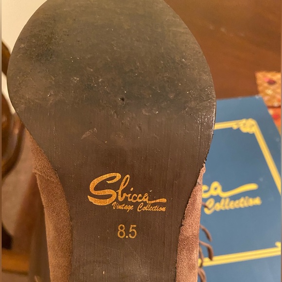 Sbicca Sound Khaki Suede Leather Fringed Tassel Booties Size 8.5 in Box - Picture 8 of 11